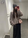 SWAYING 24 Autumn and Winter One-piece wool cardigan SW-SW24AW1T34-QZ Light brown SW-SW24AW1T32